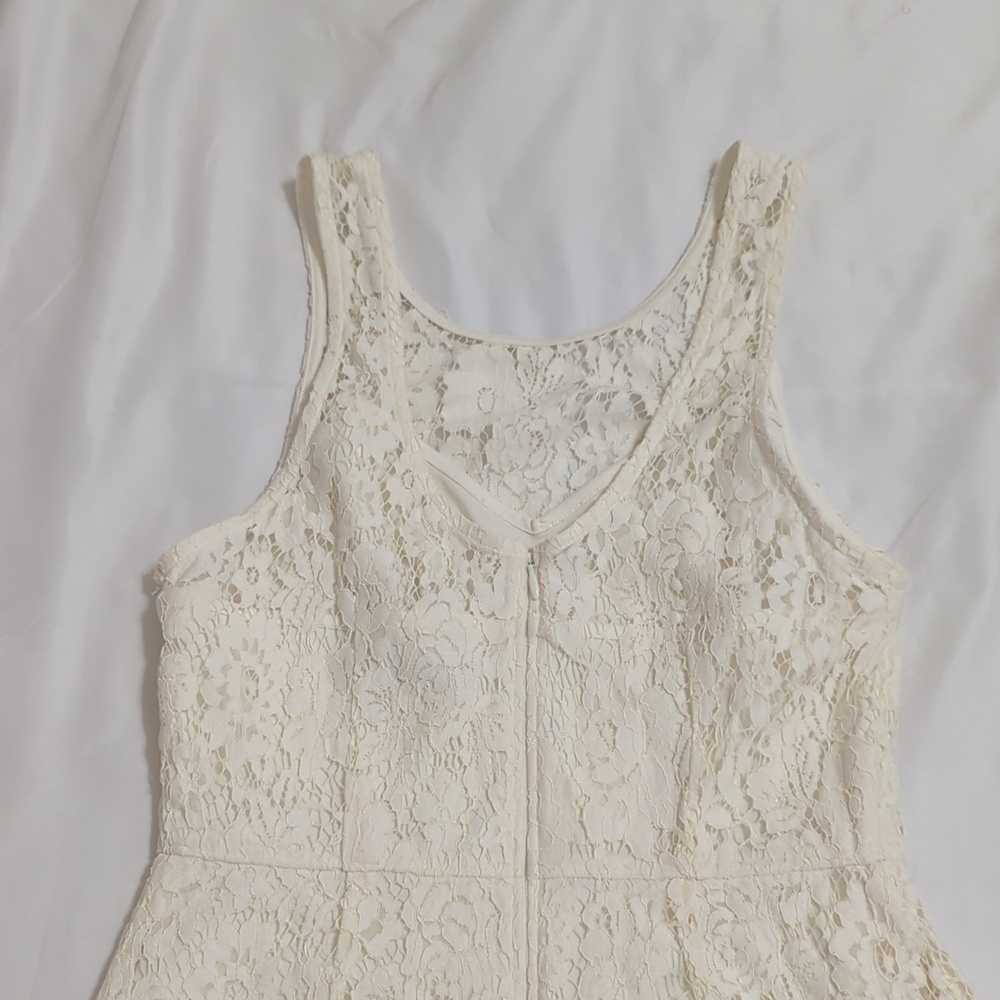 ABERCROMBIE & FITCH Lace Sweetheart Sleeveless Mini-Dress, Color Ivory Size XS - Picture 11 of 16